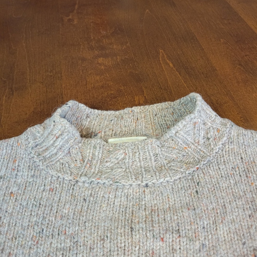 Laura Ashley Vintage 100% Wool Cable Knit Sweater Beige Marl Womens Small - Picture 11 of 16